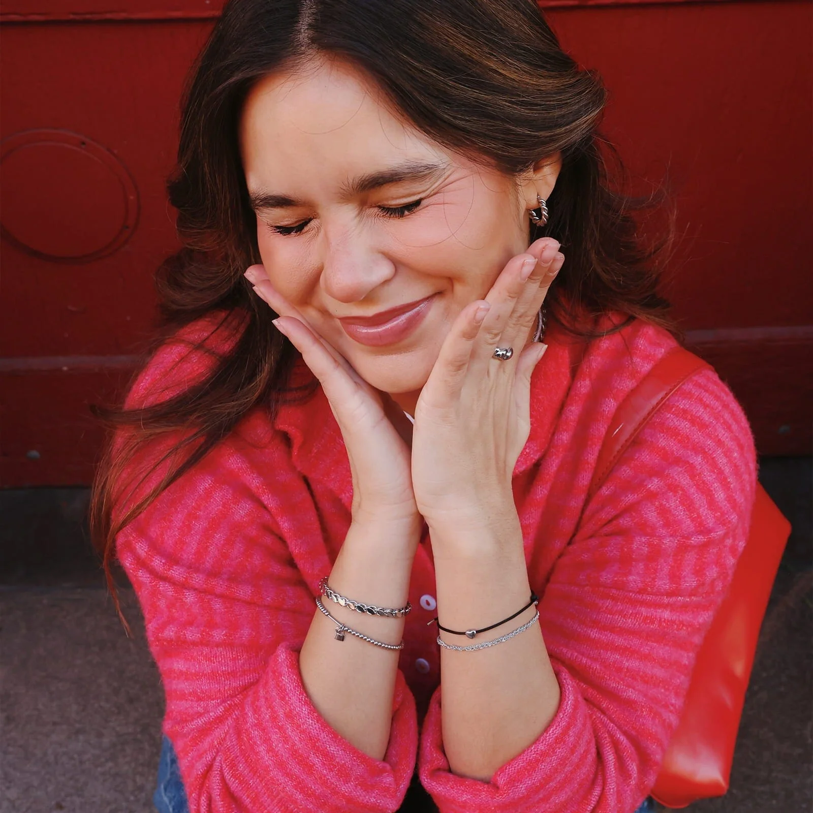 Puravida WOMEN'S TWISTED DOME HOOP EARRINGS SILVER