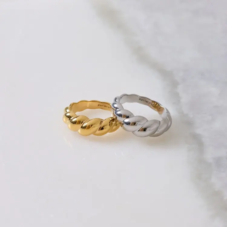 Puravida FEMMES TWISTED DOME RING SILVER