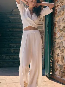 Everyday Sunday FEMMES WIDE-LEG COVER-UP PANTS OFF WHITE
