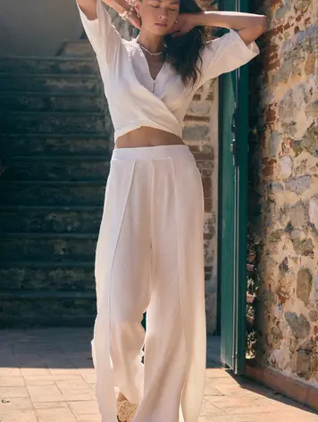 Everyday Sunday FEMMES WIDE-LEG COVER-UP PANTS OFF WHITE