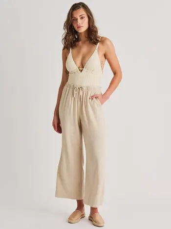 Everyday Sunday WOMEN'S WIDE-LEG COVER-UP PANTS LINEN MIX