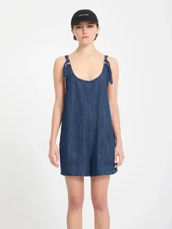 Volcom FEMMES LIVED IN SHORT ROMPER DEJA BLUE