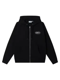 Obey HOMMES OBEY OVAL ZIP HOODIE BLACK