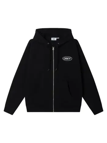 Obey MEN'S OBEY OVAL ZIP HOODIE BLACK