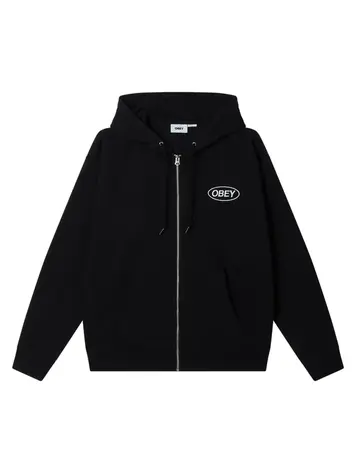 Obey MEN'S OBEY OVAL ZIP HOODIE BLACK