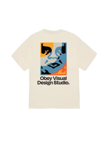 Obey MEN'S OBEY VISUAL DESIGN STUDIO CLASSIC TEE CREAM