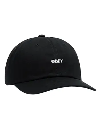 Obey HOMMES OBEY BOLD CURVE 6 PANEL STRAPBACK HAT BLACK