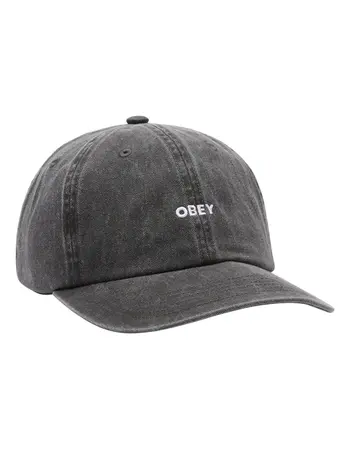 Obey MEN'S BOLD 6 PANEL STRAPBACK HAT PIGMENT BLACK