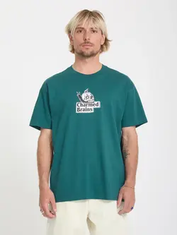 Volcom HOMMES CHARMED BRAINS SHORT SLEEVE TEE RIFLE GREEN