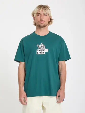 Volcom MEN'S CHARMED BRAINS SHORT SLEEVE TEE RIFLE GREEN