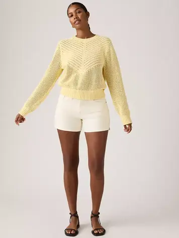 Levis FEMMES A-LINE SHORTS ECRU OUTSIDE