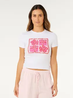 RIP CURL WOMEN'S SURF SIDE FITTED TEE OPTICAL WHITE