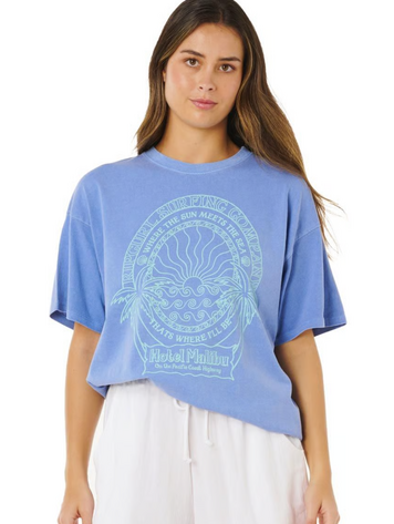 RIP CURL HOMMES HOTEL MALIBU HERITAGE TEE CORNFLOWER BLUE