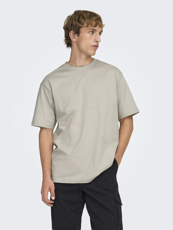 Only & Sons HOMMES FRED LIFE T-SHIRT SILVER LINING