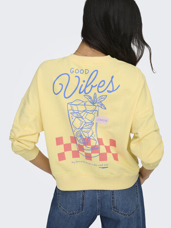 Only FEMMES VIVVIAN L/S O-NECK SUNLIGHT GOOD VIBES