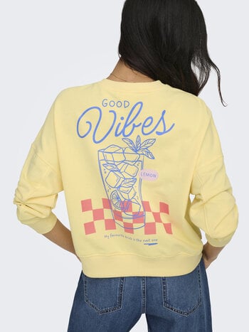 Only WOMEN'S VIVVIAN L/S O-NECK SUNLIGHT GOOD VIBES