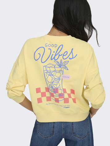Only FEMMES VIVVIAN L/S O-NECK SUNLIGHT GOOD VIBES