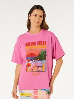 RIP CURL FEMMES HAYLEY O HERITAGE TEE SUPER PINK