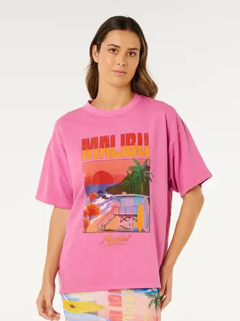 RIP CURL WOMEN'S HAYLEY O HERITAGE TEE SUPER PINK