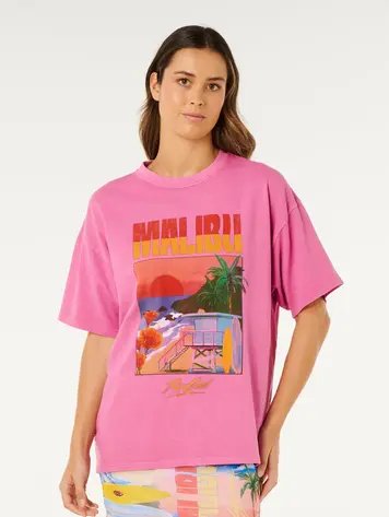 RIP CURL FEMMES HAYLEY O HERITAGE TEE SUPER PINK