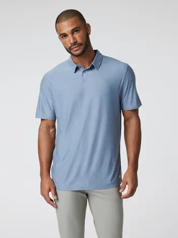 Vuori HOMMES STRATO TECH POLO CHAMBRAY HEATHER