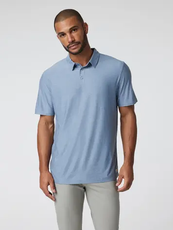 Vuori MEN'S STRATO TECH POLO CHAMBRAY HEATHER