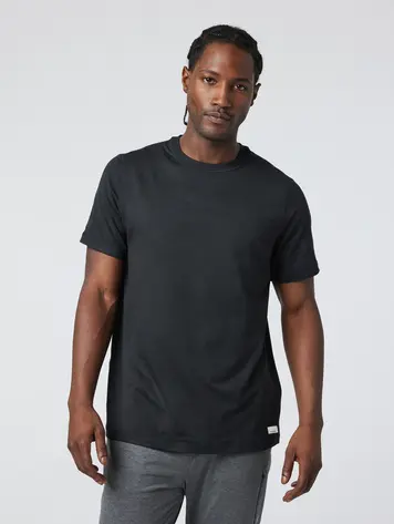 Vuori MEN'S SHORT SLEEVE PONTO PERFORMANCE TEE BLACK HEATHER