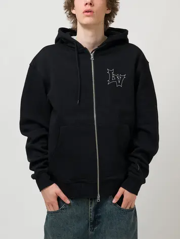 LOVIAH HOMMES HELL-V ZIP HOODIE BLACK