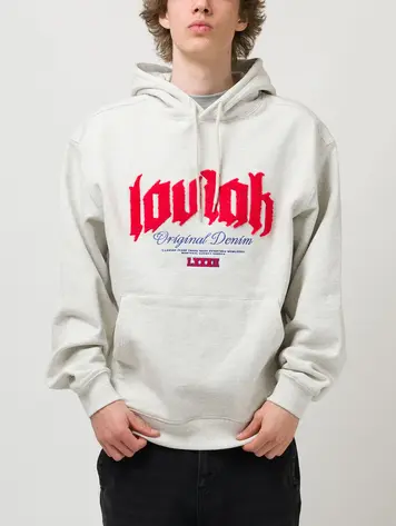 LOVIAH MEN'S ORIGINAL DENIM HOODIE HEATHER GREY