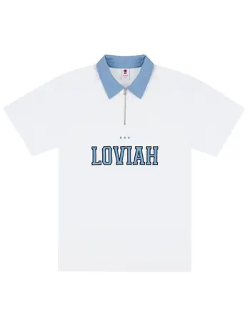 LOVIAH MEN'S POLO JEANS SHIRT WHITE
