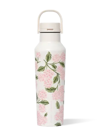 Corkcicle SPORT CANTEEN 20oz RIFLE PAPER CO. PINK HYDRANGEA