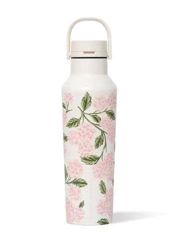 Corkcicle SPORT CANTEEN 20oz RIFLE PAPER CO. PINK HYDRANGEA