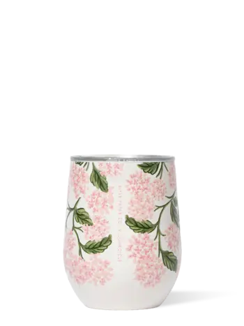Corkcicle STEMLESS 12oz RIFLE PAPER CO. PINK HYDRANGEA