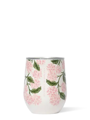 Corkcicle STEMLESS 12oz RIFLE PAPER CO. PINK HYDRANGEA