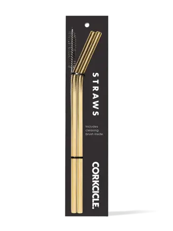 Corkcicle TUMBLER 2-PACK STRAWS GOLD