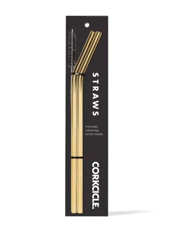 Corkcicle TUMBLER 2-PACK STRAWS GOLD