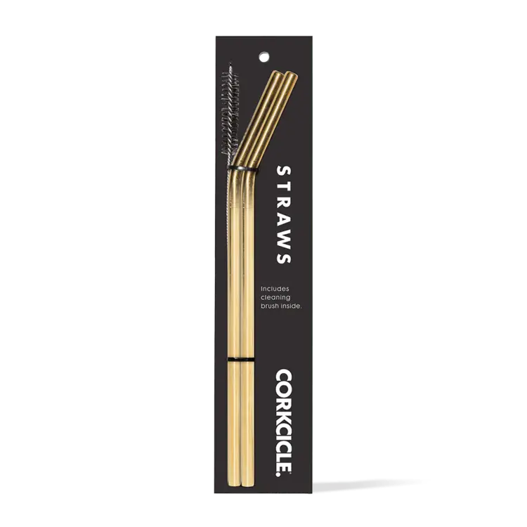 Corkcicle TUMBLER 2-PACK STRAWS GOLD