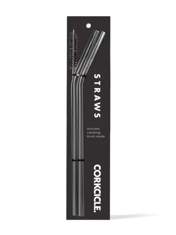 Corkcicle TUMBLER 2-PACK STRAWS GUNMETAL