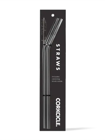 Corkcicle TUMBLER 2-PACK STRAWS GUNMETAL