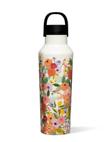 Corkcicle RIFLE PAPER CO. SPORT CANTEEN 20oz GARDEN PARTY CREAM
