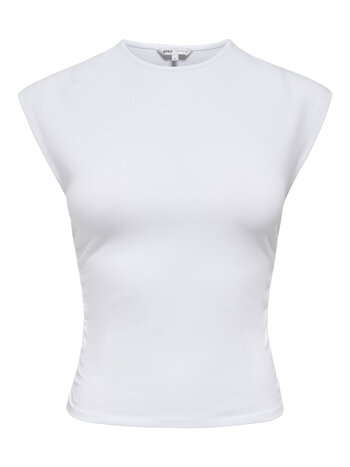 Only FEMMES MIRA CAPSL RUCHING TOP WHITE