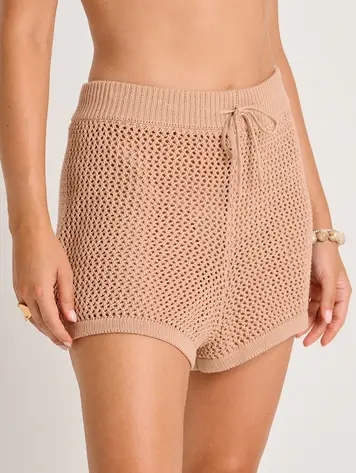 Everyday Sunday FEMMES COTTON CROCHET COVER UP SHORTS CORK