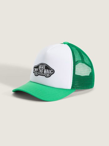 Vans JUNIOR CLASSIC PATCH CURVED BILL TRUCKER HAT VIVID VERDANT GREEN