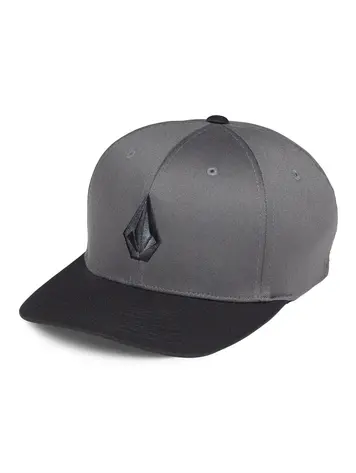 Volcom MEN'S FULL STONE FLEXFIT HAT ASPHALT BLACK