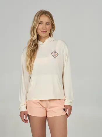 Salty crew FEMMES TIPPET CREW TECH HOODIE OFF WHITE