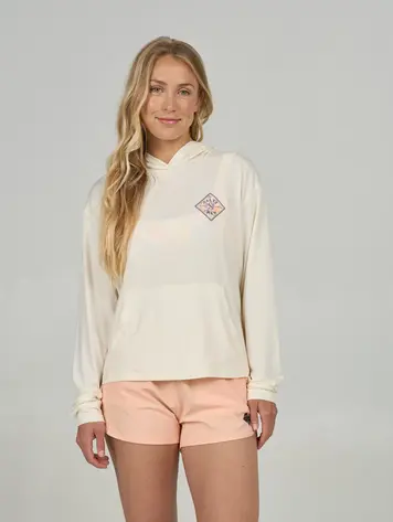 Salty crew WOMEN'S TIPPET CREW TECH HOODIE OFF WHITE
