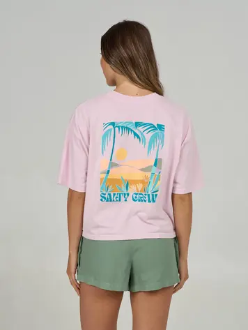 Salty crew FEMMES TRAVEL FAR SKIMMER TEE PINK SKIES