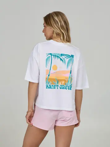 Salty crew WOMEN'S TRAVEL FAR SKIMMER TEE WHITE