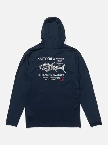 Salty crew HOMMES FISH MARKET HOOD SUNSHIRT NAVY