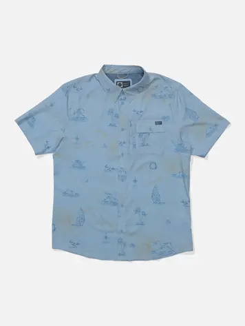 Salty crew HOMMES FLAGSHIP UV BUTTON UP CLEAR SKY